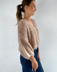 MAI - Pull 100% handmade - Mini V chiné - altrosa