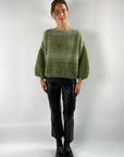 MAI – Pullover mit Dégradé-U-Boot-Ausschnitt – Grün