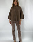 FFC - 12032 | 1295 - Strickjacke mit Reißverschlussrippe - Haselnuss