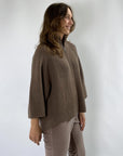 FFC - 12032 | 1295 - Strickjacke mit Reißverschlussrippe - Haselnuss