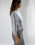 FFC - 12039 | 1088 - Kastenförmiger Pullover mit 3/4-Ärmeln - Stein