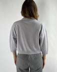FFC - 12039 | 1088 - Kastenförmiger Pullover mit 3/4-Ärmeln - Stein
