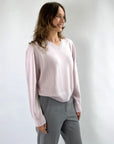 FFC - 12071 | 1207 - Kurzer Pullover mit V-Ausschnitt - Zartrosa