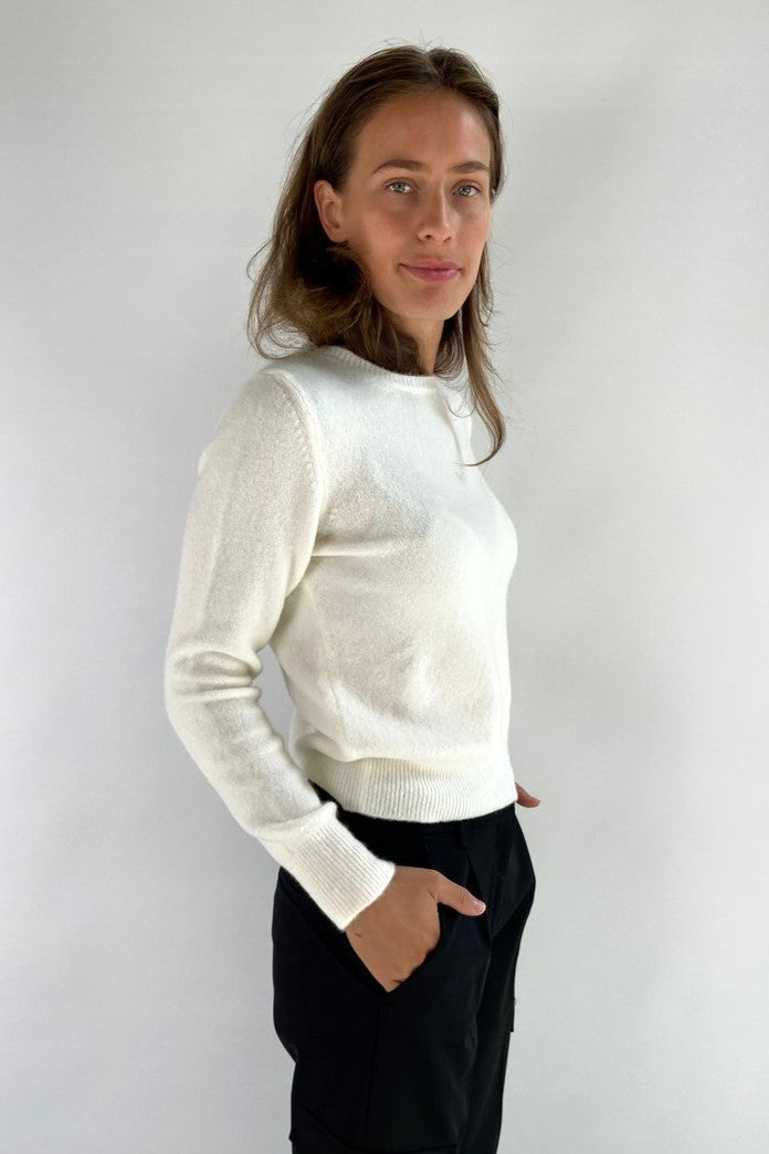 Anneclaire - D0859 201 - Pull ronde hals wolmix - off-white