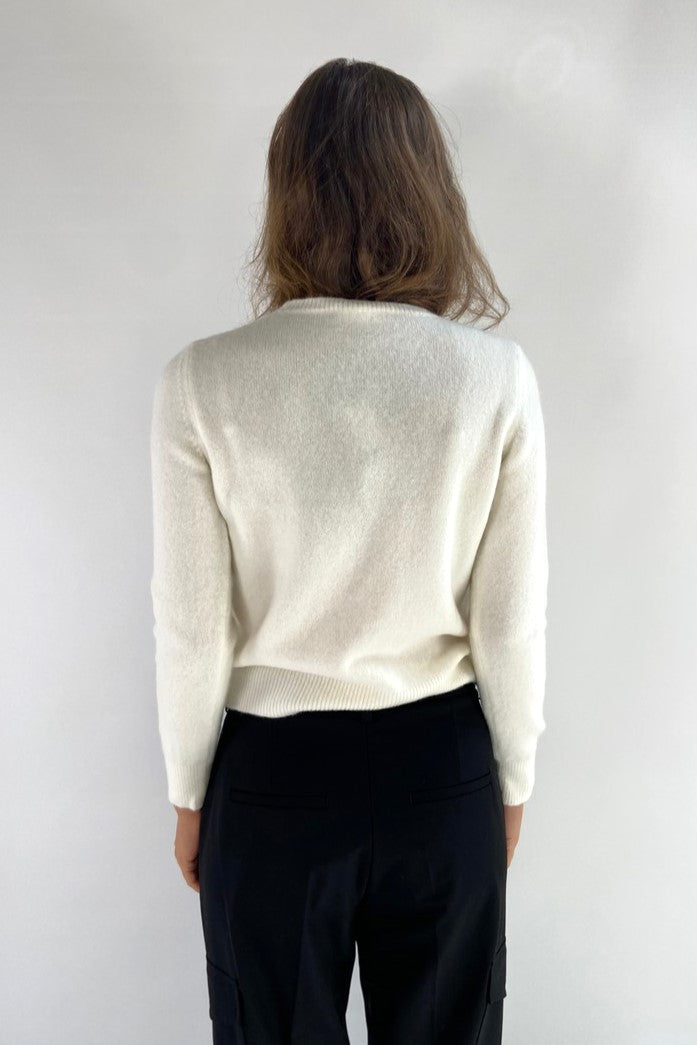 Anneclaire - D0859 201 - Pull ronde hals wolmix - off-white