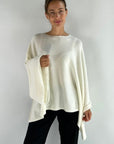 Anneclaire - D0861 201 - Cape-Pullover mit losem Kragen - Off-White