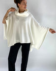 Anneclaire - D0861 201 - Cape-Pullover mit losem Kragen - Off-White