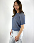 FFC - Pullover Waffelstruktur - Taubenblau - 15016