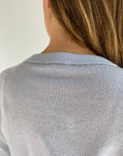 Anneclaire - D0812 270 - Rundhalspullover mit Strass-Detail - Eisblau