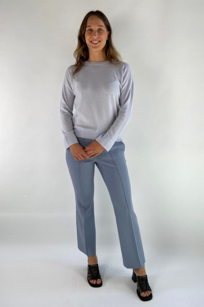 Anneclaire - D0812 270 - Pull ronde hals strassdetail - ijsblauw
