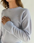 Anneclaire - D0812 270 - Rundhalspullover mit Strass-Detail - Eisblau