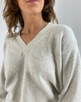 Anneclaire - D0377 201 - Pullover V Winter Baumwolle - silbergrau