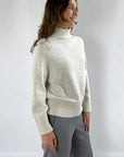 Anneclaire - D0901 201 - Pullover mit Kragen, Montant, Winter, Baumwolle - Silbergrau