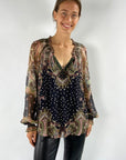 Hale Bob - Sabrina 47AA210B - Bluse V Seidengeorgette - schwarz
