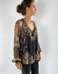 Hale Bob - Sabrina 47AA210B - Bluse V Seidengeorgette - schwarz