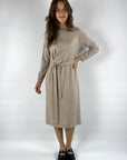 Peserico - S02339 | A44 - Robe midi en laine et viscose avec ceinture