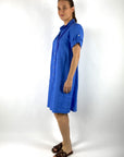 La Camicia - Linnen Hemdjurk met Plooidetails - Blue - 22183 | 238