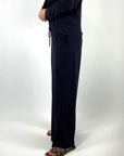 Nineto9 - Pantalon large à taille élastique - Marine - 240M
