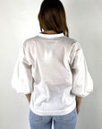 Hemisphere - Bluse mit Puffärmeln Popeline - Weiß - 261AMAL-32