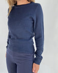 Oscar the collection - Iman top - Pullover mit Strukturstrick - Navy