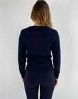 Oscar the collection - Iman top - Pullover mit Strukturstrick - Navy