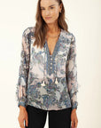 Hale Bob – 28WA2263IVR – Elfenbeinfarbene Bluse mit Georgette-Print