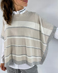 Peserico - A99535F12 | D42 - Capepull-Streifen aus Seide und Kaschmir