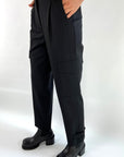 Cambio - Koko Cargo | 6131 - Cargohose Wollersatz - SCHWARZ