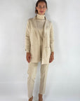 Exterior - 59580 Crema - Tweed Blazerweste mit 2 Taschen - Beige