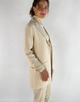 Exterior - 59580 Crema - Tweed Blazerweste mit 2 Taschen - Beige