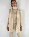 Exterior - 59580 Crema - Tweed Blazerweste mit 2 Taschen - Beige