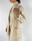 Exterior - 59580 Crema - Tweed Blazerweste mit 2 Taschen - Beige