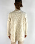 D'exterior - 59305 crema - Strickjacke mit Reißverschluss und V-Muster - creme
