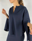 Natan - BIG 140 - Hemdbluse Scuba Split Sleeve - Navy