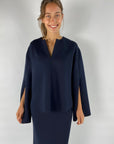 Natan - BIG 140 - Hemdbluse Scuba Split Sleeve - Navy