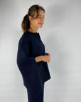 Natan - BIG 140 - Hemdbluse Scuba Split Sleeve - Navy