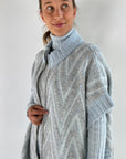 Exterior - 59301 azzurro - Cape Weste Reißverschluss V-Muster - hellblau