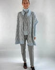 Exterior - 59301 azzurro - Cape Weste Reißverschluss V-Muster - hellblau
