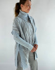 Exterior - 59301 azzurro - Cape Weste Reißverschluss V-Muster - hellblau