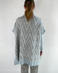 Exterior - 59301 azzurro - Cape Weste Reißverschluss V-Muster - hellblau