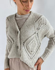 D'exterior - 59482 Onice - Cardigan kort breipatroon - mastiek