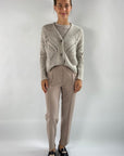 D'exterior - 59482 Onice - Cardigan kort breipatroon - mastiek