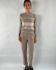D'exterior - 59059 Nicciola - Pullover Lurex Kaschmir Tweed - Haselnuss