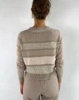 D'exterior - 59059 Nicciola - Pullover Lurex Kaschmir Tweed - Haselnuss