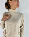 Außen - 59565 | creme - Tweed Rollkragenpullover - creme