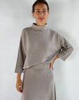Hemisphere - 2424623-17 - Pull-Boxy-Rollkragenpullover - greige