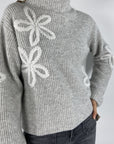 Hemisphere - 242C515FS-17 - Pull-Blume gehäkelt - grau