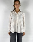 Hemisphere - 242AHIDAST-32 - Gestreifte Baumwollbluse - WEISS BORDEAUX