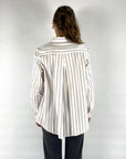 Hemisphere - 242AHIDAST-32 - Gestreifte Baumwollbluse - WEISS BORDEAUX