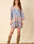 Hale Bob - Aniyah 45LN620A - Midi-Kleid V-Ausschnitt Jersey - blau